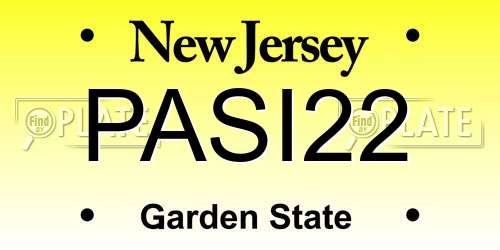 PASI22 New Jersey License Plate