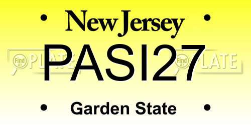 PASI27 New Jersey License Plate