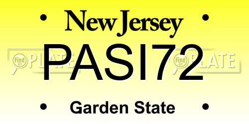 PASI72 New Jersey License Plate