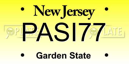 PASI77 New Jersey License Plate