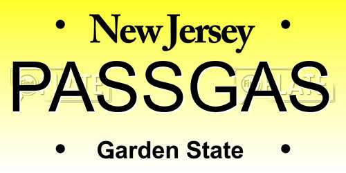 PASSGAS New Jersey License Plate