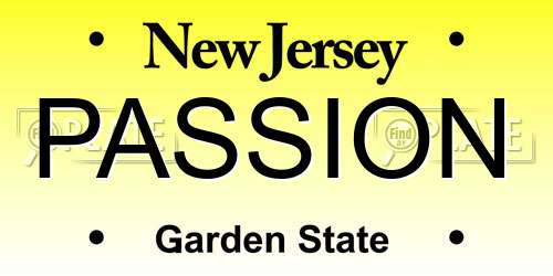 PASSION New Jersey License Plate