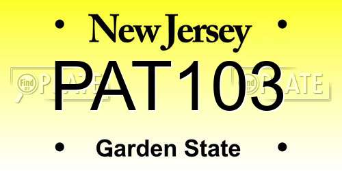 PAT103 New Jersey License Plate