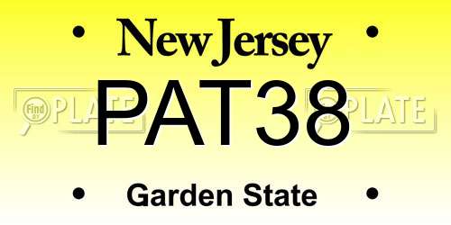 PAT38 New Jersey License Plate