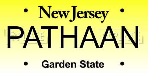 PATHAAN New Jersey License Plate