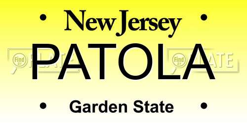PATOLA New Jersey License Plate