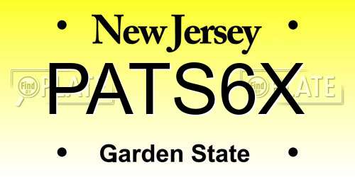 PATS6X New Jersey License Plate