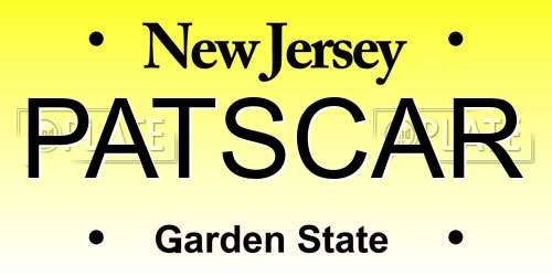 PATSCAR New Jersey License Plate