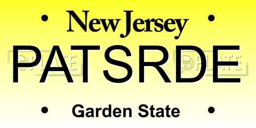 PATSRDE New Jersey License Plate