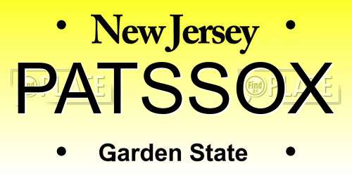 PATSSOX New Jersey License Plate