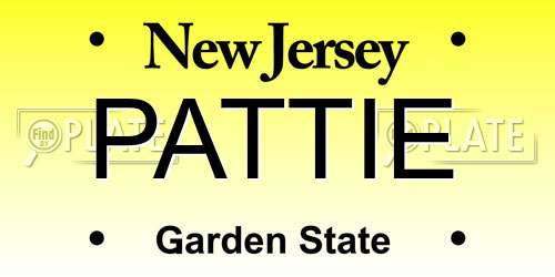 PATTIE New Jersey License Plate