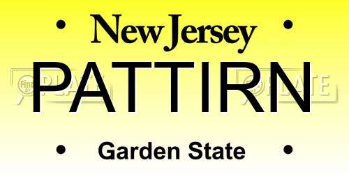 PATTIRN New Jersey License Plate