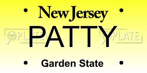 PATTY New Jersey License Plate