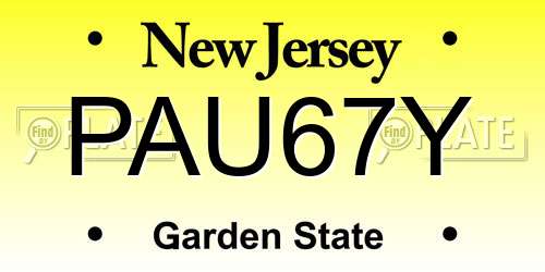 PAU67Y New Jersey License Plate