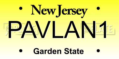 PAVLAN1 New Jersey License Plate