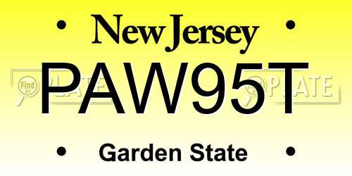 PAW95T New Jersey License Plate