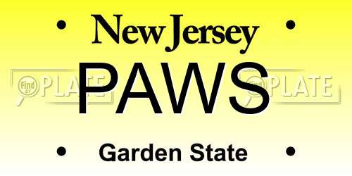 PAWS New Jersey License Plate