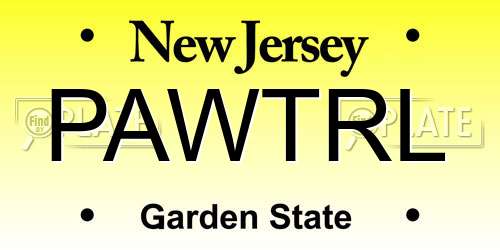 PAWTRL New Jersey License Plate