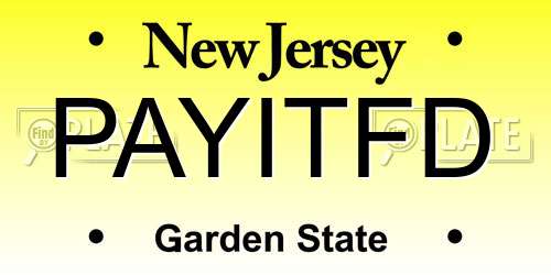 PAYITFD New Jersey License Plate