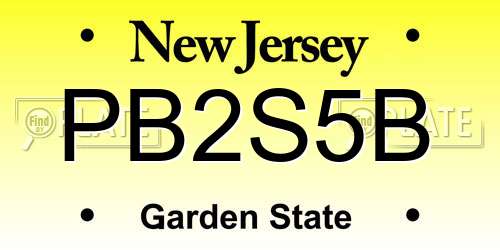 PB2S5B New Jersey License Plate