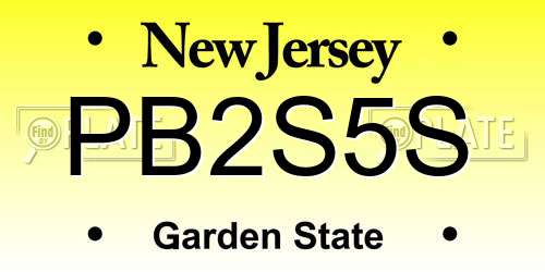PB2S5S New Jersey License Plate
