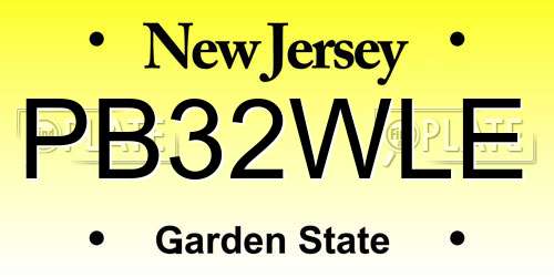 PB32WLE New Jersey License Plate