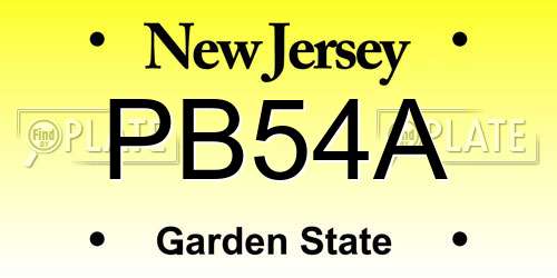 PB54A New Jersey License Plate