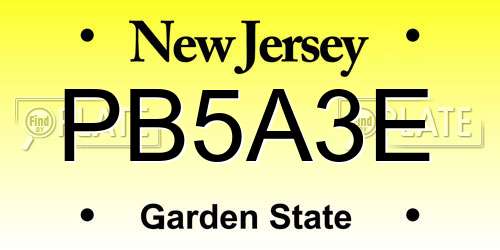 PB5A3E New Jersey License Plate