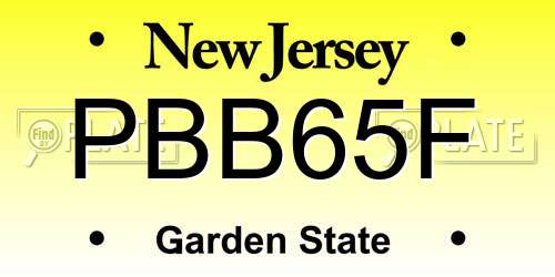 PBB65F New Jersey License Plate