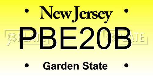 PBE20B New Jersey License Plate