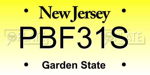 PBF31S New Jersey License Plate