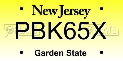 PBK65X New Jersey License Plate