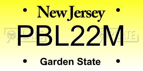 PBL22M New Jersey License Plate