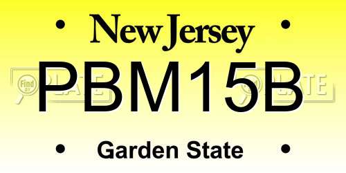 PBM15B New Jersey License Plate