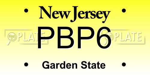 PBP6 New Jersey License Plate