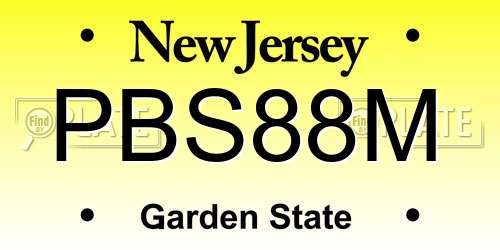 PBS88M New Jersey License Plate