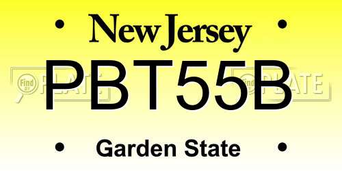 PBT55B New Jersey License Plate