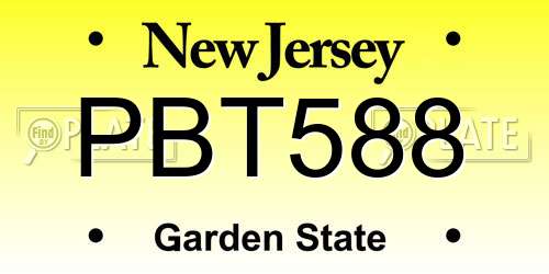 PBT588 New Jersey License Plate