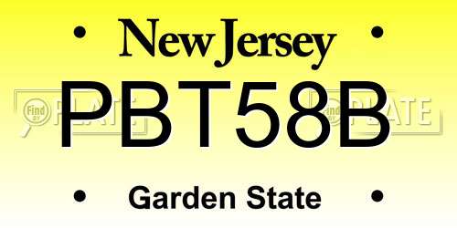 PBT58B New Jersey License Plate