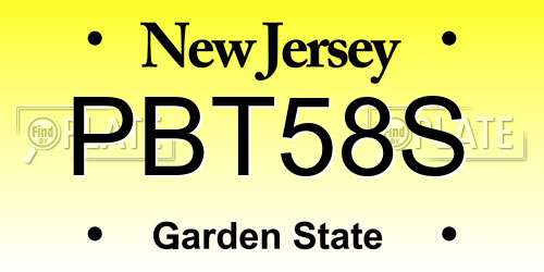 PBT58S New Jersey License Plate