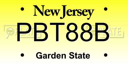 PBT88B New Jersey License Plate