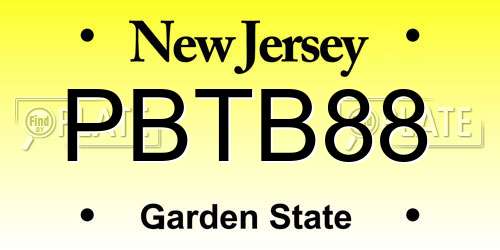 PBTB88 New Jersey License Plate