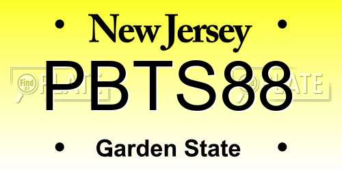 PBTS88 New Jersey License Plate