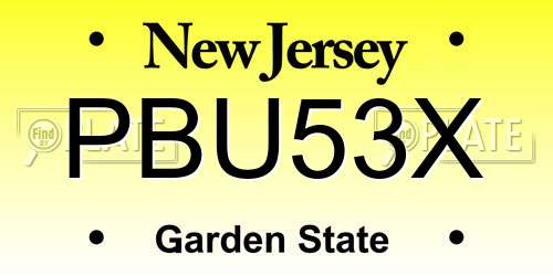 PBU53X New Jersey License Plate
