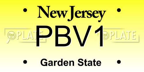 PBV1 New Jersey License Plate
