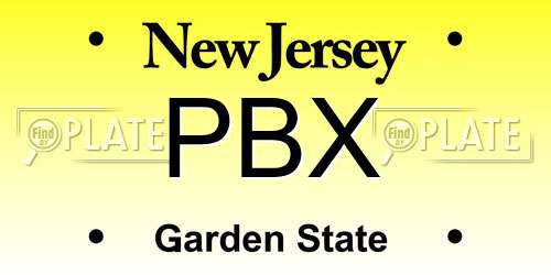 PBX New Jersey License Plate