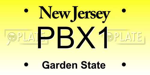 PBX1 New Jersey License Plate