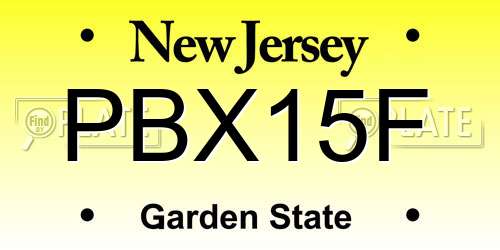 PBX15F New Jersey License Plate