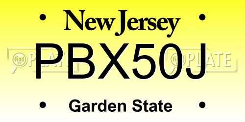 PBX50J New Jersey License Plate