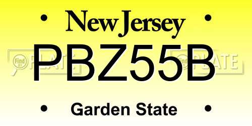 PBZ55B New Jersey License Plate